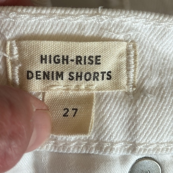 Madewell White Denim High Rise Cut Off Shorts Size 27 - Picture 6 of 7